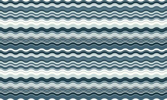 Serene, repeating wave pattern in calming blues and whites. Perfect for website backgrounds, textile designs, or any project needing a soothing, rhythmic visual. vector