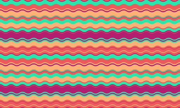 vibrante ondulado rayas en un alegre color paleta. Perfecto para textil diseño, sitio web antecedentes, o juguetón marca. esta alegre, retroinspirado modelo evoca sentimientos de alegría y verano. vector