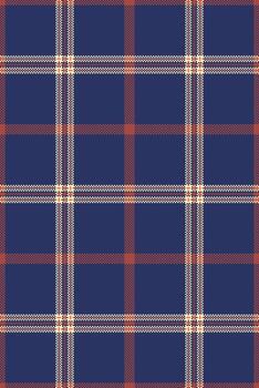 Sample pattern check fabric, warp tartan plaid texture. Serene textile seamless background in blue and red colors. vector