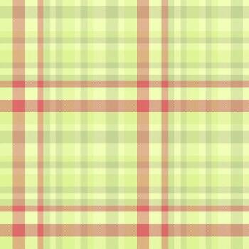 Soft pastel plaid pattern in lime green, beige, and coral. Perfect for textile design, website backgrounds, or crafting projects. vector