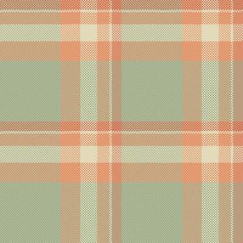 Subtle peach and sage green plaid pattern. Perfect for textile design, apparel, or website backgrounds. Evokes a feeling of calm and sophistication. vector