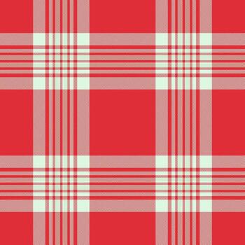 Classic plaid pattern in vibrant red and soft white. Creates a warm, cozy feel. Ideal for backgrounds, textiles, or graphic designs needing a touch of rustic charm. vector
