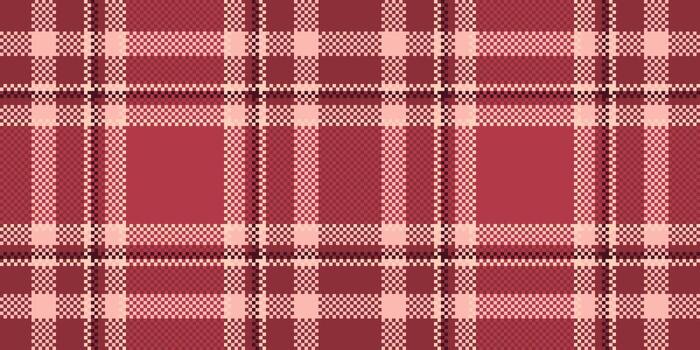 Seamless plaid pattern with pixelated effect. Perfect for backgrounds, textile designs, or digital projects needing a rustic textured feel. vector
