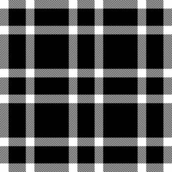 Classic black and white tartan pattern. Timeless design, suitable for textiles, backgrounds, or graphic design projects. Versatile and impactful. vector