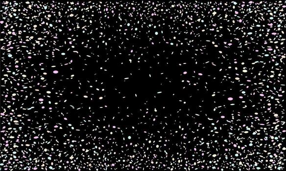 un vibrante Estallar de iridiscente papel picado explota a través de un profundo negro antecedentes. Perfecto para celebración diseños, festivo antecedentes, o agregando un toque de brillar a ninguna proyecto. vector