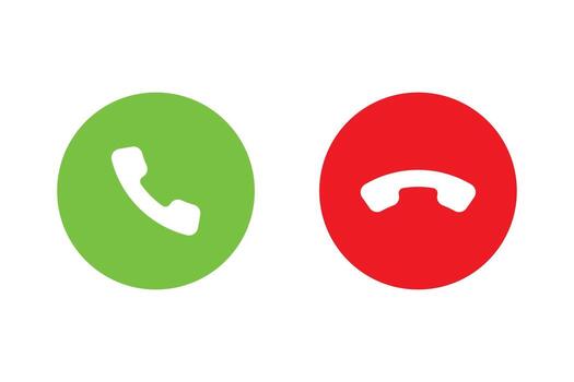 Set of Call accept and decline icon collection. Answer and end buttons symbol. vector