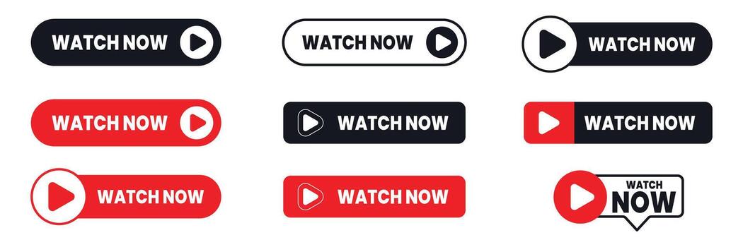 reloj ahora botones icono colección con diferente estilo. jugar ahora. web medios de comunicación símbolo. vector