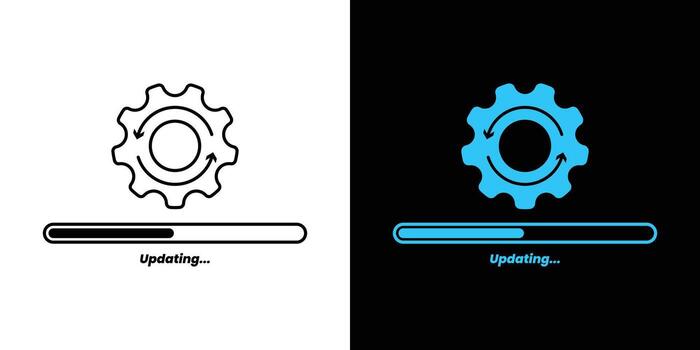 conjunto de actualizar sistema icono recopilación. potenciar solicitud Progreso símbolo. vector