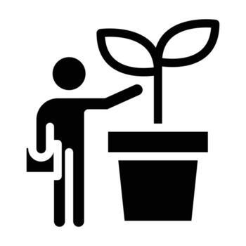 crecimiento, personas y maceta de árbol sólido icono diseño bueno para web o móvil aplicación vector