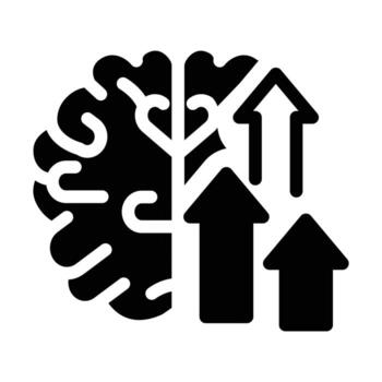 cerebro crecimiento sólido icono diseño bueno para web o móvil aplicación vector