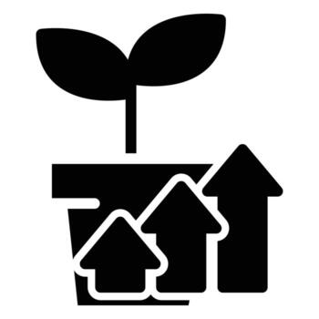 crecimiento firmar sólido icono diseño bueno para web o móvil aplicación vector