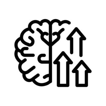 cerebro crecimiento contorno icono diseño bueno para web o móvil aplicación vector