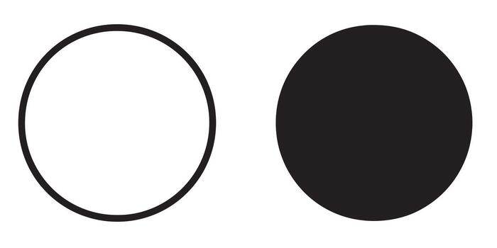 Simple Minimalist Black and White Circle Icons A Striking Contrast Design for Website or App Interface vector