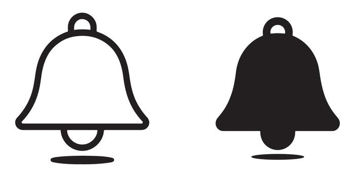 Simple yet Elegant Bell Icons Outline and Filled Notification Symbols for Website and App Design vector