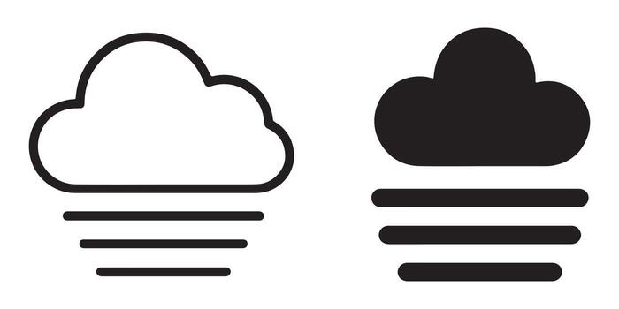 Simple Cloud with Mist Icons A Pair of Elegant, Minimalist Fog or Haze Illustrations for Website or App Design vector
