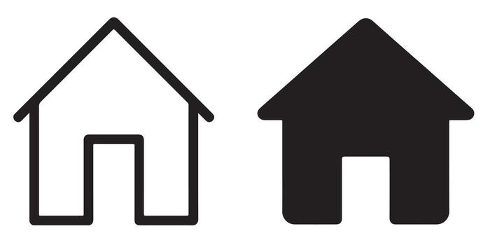 sencillo hogar icono conjunto contorno y lleno casa símbolos para sitio web y aplicación diseño, limpiar minimalista estilo vector