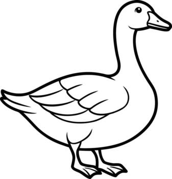 Goose standing isolated on white background vector