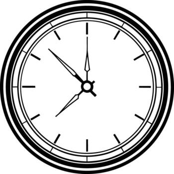 Analog clock face with hands showing time isolated on white background vector