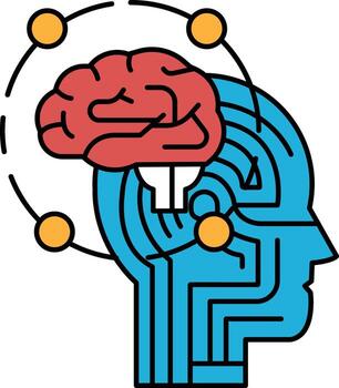 A brain with a maze on it vector