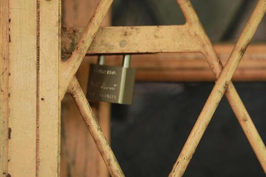 a padlock on a window photo