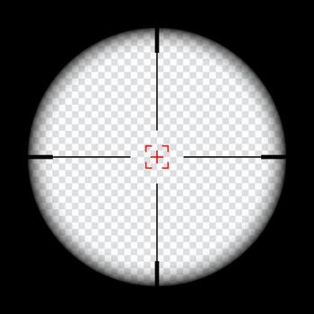 sniper scope crosshairs. rifle optical sight view. sniper sight with measurement marks. vector