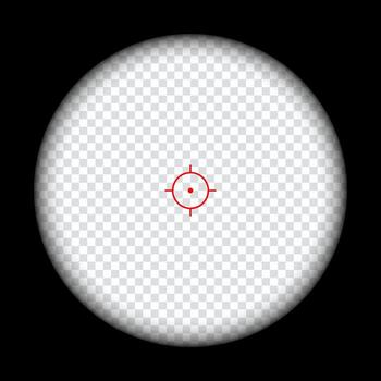 realistic sniper scope crosshairs. rifle optical sight view. sniper sight with measurement marks. vector