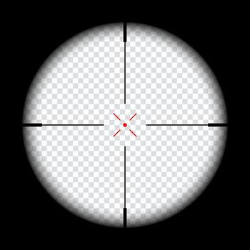 realistic rifle optical sight. sniper scope crosshairs view. sniper sight with measurement marks vector