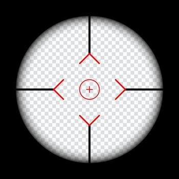 crosshairs view. sniper scope. rifle optical sight. sniper sight with measurement marks. vector