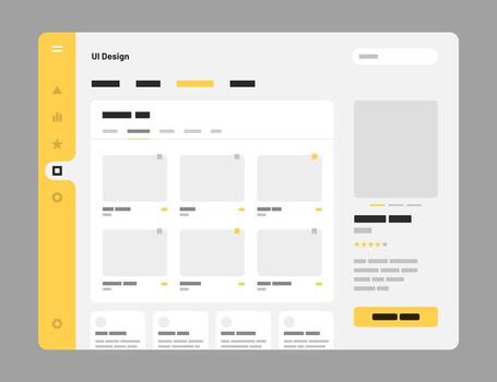Concept for social media, online store, hotel reservation. Wireframes screens. Dashboard UI and UX Kit design. Use for mobile app or website. vector