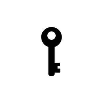 key silhouette icon for security access and lock concepts vector