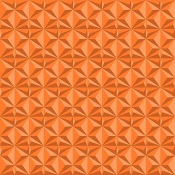 seamless bright geometric 3d pattern. Repeatable architecture ceramic background. Decorative endless orange tile mosaic texture with triangle shapes vector