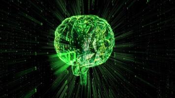 Human Brain and Binary Code - AI, Artificial intelligence Concept video
