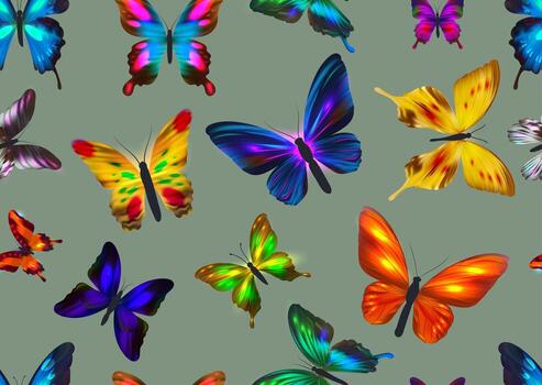 Seamless pattern with natural colorful butterflies. Abstract colorful background. Butterfly wings. Abstract pattern of tropical monarch butterfly wings. seamless pattern colorful butterflies. vector
