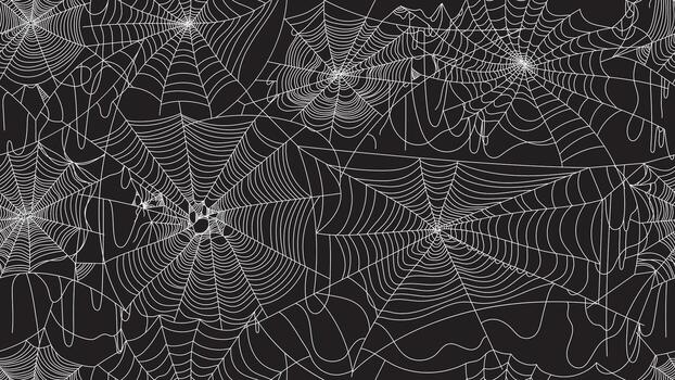 sin costura modelo simplemente de moda textura con mano dibujado cruce telarañas araña web modelo continuo modelo tendencia negro blanco diseño. hipnótico con araña telarañas, Víspera de Todos los Santos tema. vector
