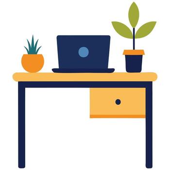 limpiar y moderno espacio de trabajo con tecnología elementos vector