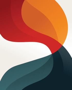 vibrant abstract design featuring flowing, organic shapes in a palette of warm and cool tones vector