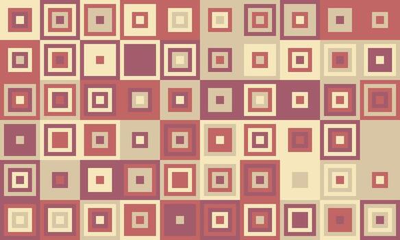 Abstract geometric background featuring a repeating pattern of nested squares in muted earth tones. Ideal for website banners, presentations, or textile design. vector