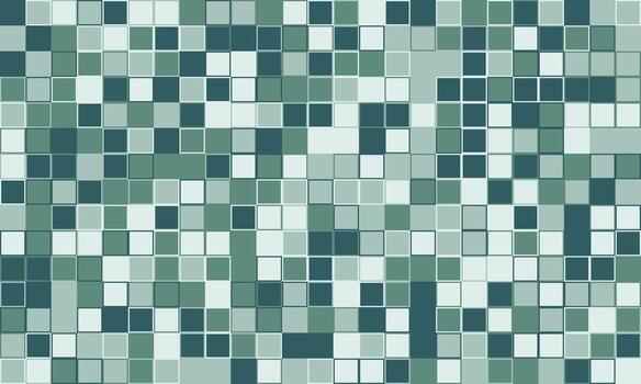 Abstract mosaic background of teal and white squares. Perfect for website banners, presentations, or tech designs. Represents data, technology, or modern aesthetics. vector