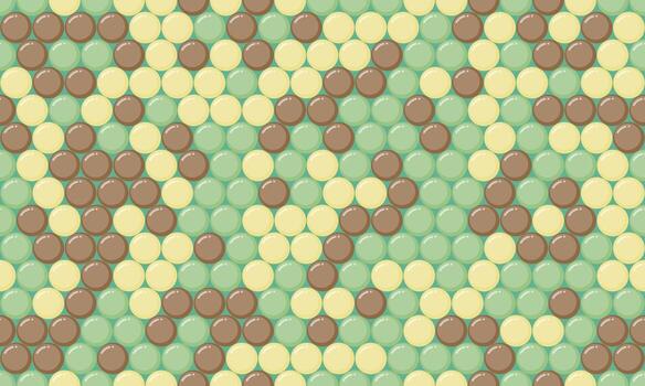 Abstract pastel green, beige and brown circle pattern. Modern, geometric design ideal for website backgrounds, textile prints, or playful branding. Subtle texture creates visual interest. vector
