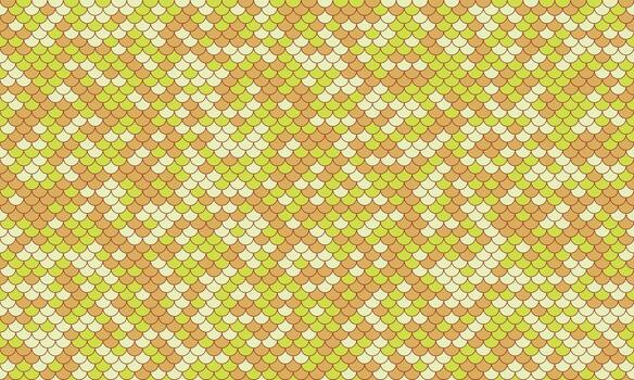 Abstract seamless pattern in pastel yellow and orange tones. Geometric design resembling scales or mosaic tiles. Ideal for backgrounds, textures, fashion prints, and website design. vector