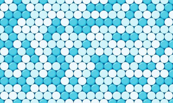 Abstract seamless pattern of light blue and white circles arranged in a textured, wavelike design. Ideal for backgrounds, website design, or creating a calming, minimalist aesthetic. vector