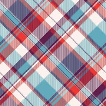 Figure check tartan, flooring plaid texture background. Elegance seamless pattern fabric textile in white and cyan colors. vector