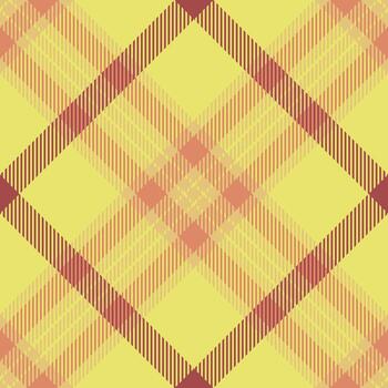 Continuity pattern plaid tartan, scrapbooking check textile background. Curve seamless texture fabric in yellow and amber colors. vector
