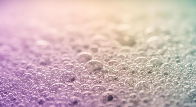 Artistic material surface formed by close-up foam bubbles in pastel tones, creating a peaceful and surreal atmosphere of light and air photo