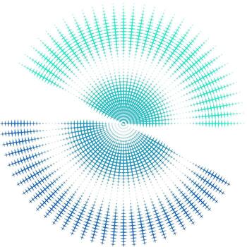 Abstract Radial Burst of Dots Halftone design element vector