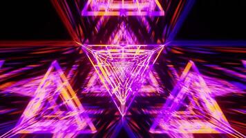 flerfärgad triangel vj slinga visa med reflexion för fest bakgrund video