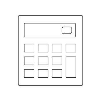 sencillo línea dibujo de un calculadora para matemáticas, finanzas, o oficina utilizar limpio, minimalista diseño vector