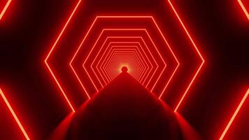 mörk röd sexhörning vj slinga bakgrund tunnel för ad video