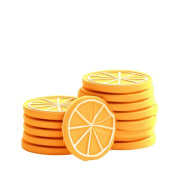 Lemon Slice Column Modeled in 3D Smooth Polymer with Clean Edges, with Transparent Background png