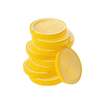 3d Limone fette colonna con morbido polimero finire e pulito modulo, con trasparente sfondo png